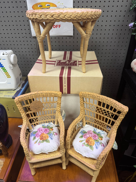 American Girl Wicker Bistro Set